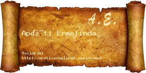Apáti Ermelinda névjegykártya
